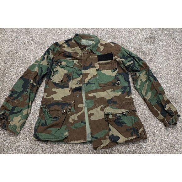 USGI Woodland Camo BDU Ripstop Jacket Small Long – Vintage Military Issue - Picture 3 of 15